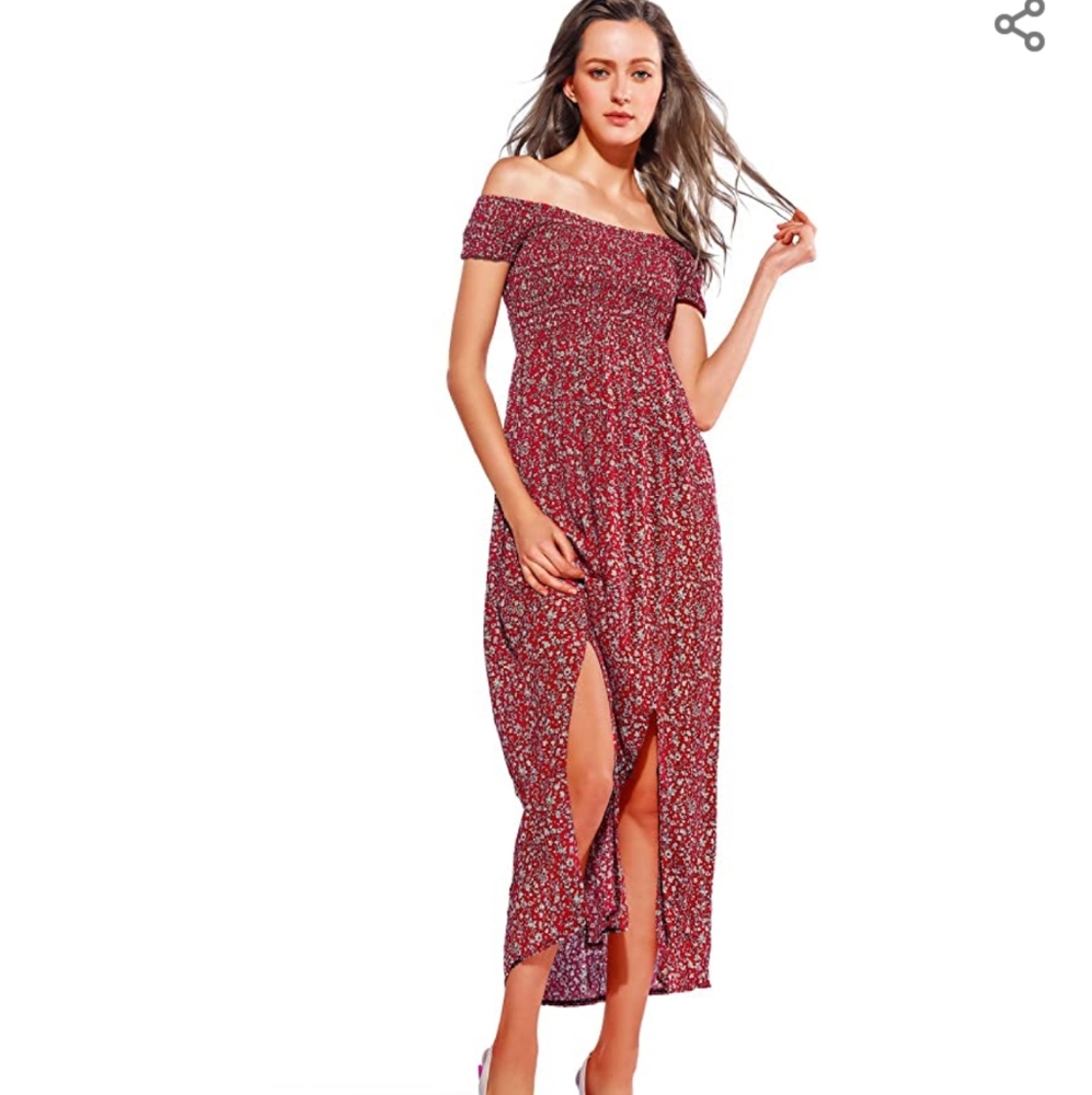 Walant Women Summer Boho Off Shoulder Long Maxi Ca